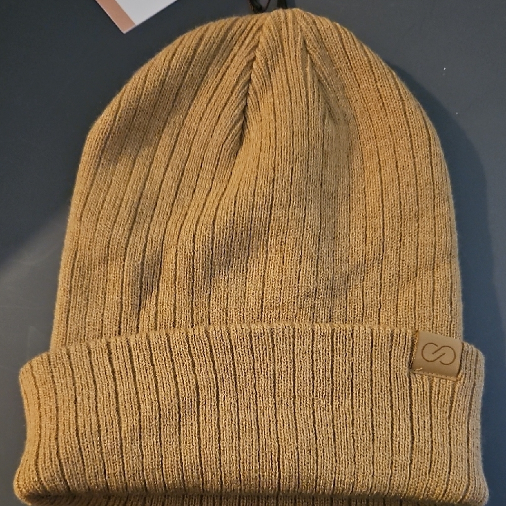 CALIA Women's Ribbed Beanie: TAN BROWN: NEW WITH TAGS: OS